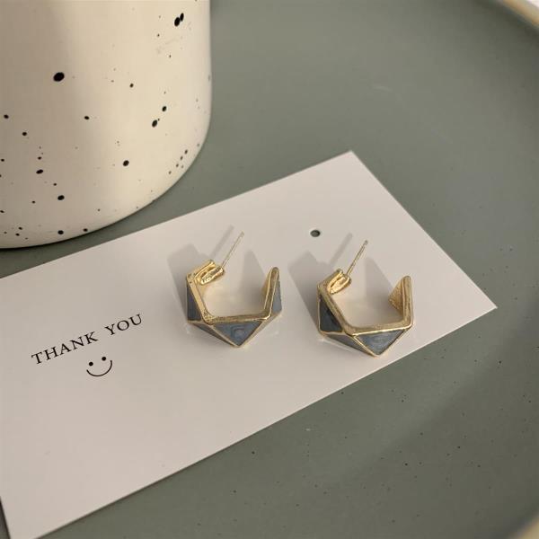 Vintage C Shape Geometric Studs