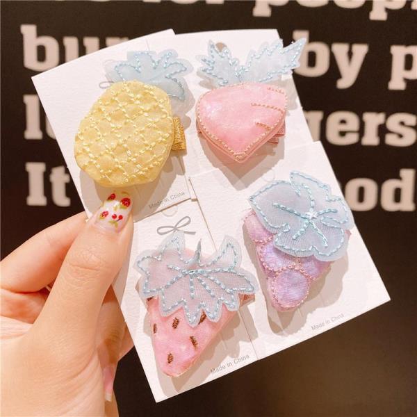 Kids Pearlescent Lace Fruit Hair Pin