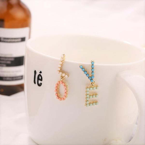 Candy Colour Love Alphabet Drop Earrings