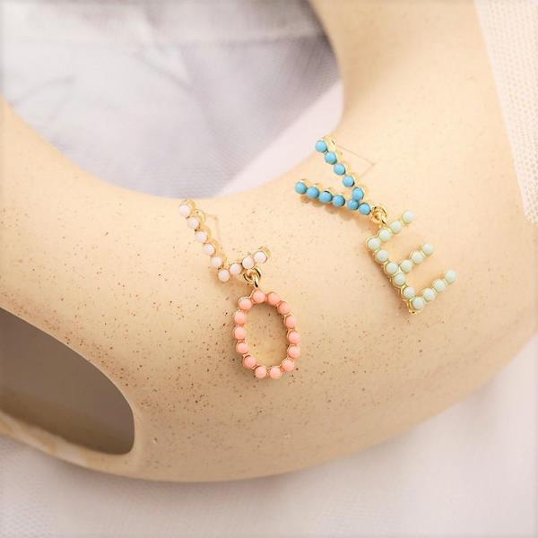 Candy Colour Love Alphabet Drop Earrings