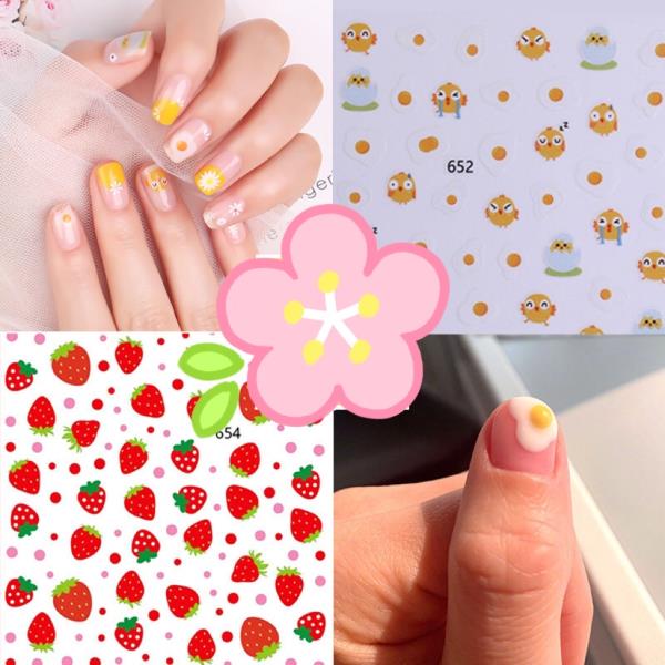 Cartoon Fruit Transfer Nail Stickers