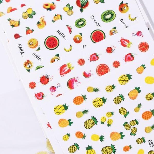 Cartoon Fruit Transfer Nail Stickers