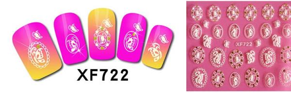 3D Crystal White Flower Nail Stickers