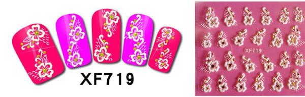 3D Crystal White Flower Nail Stickers