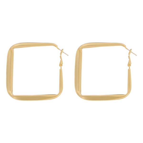 Gold Geometric Square Dangle Earrings