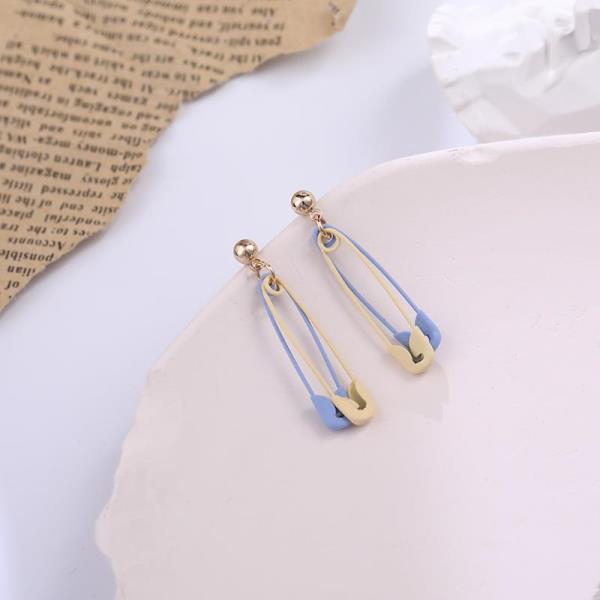 Double Pin Clip Dangle Earrings