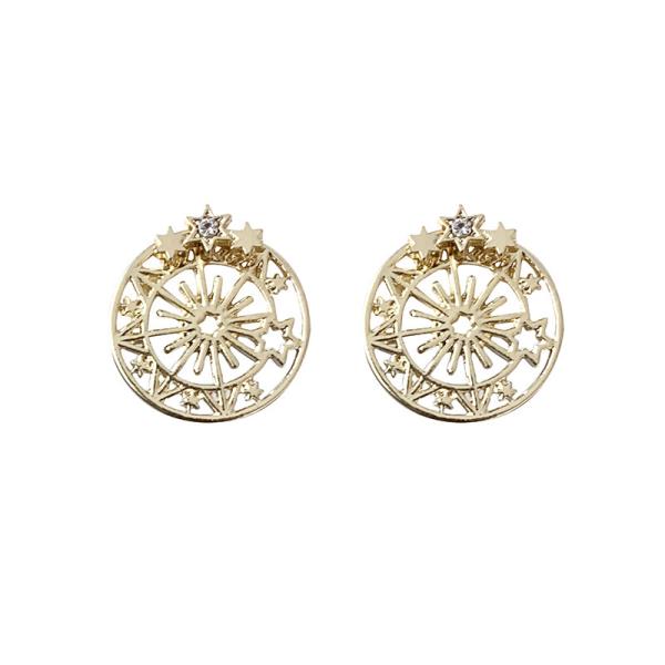 Crystal Gold Ferris Wheel Earrings