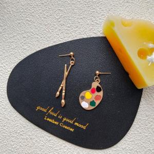 Sweet Yellow Lace Bow Crystal Dangle Earrings