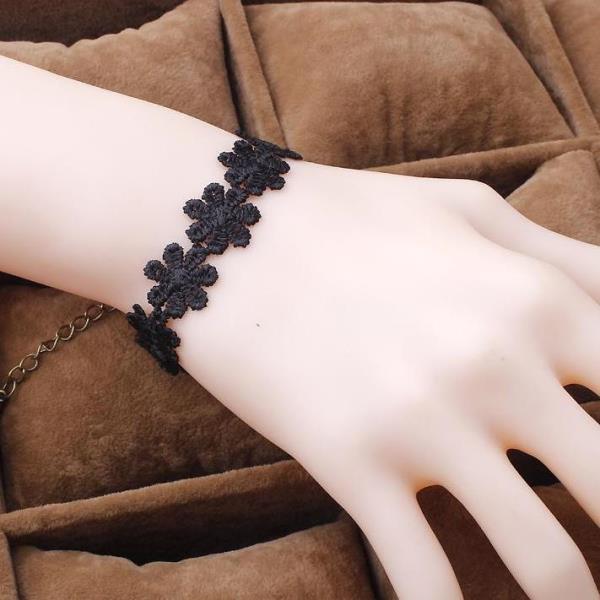 Black Lace Multi Layer Flower Bracelet