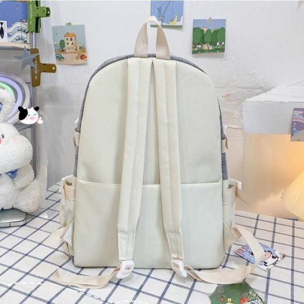 5 Pcs Plaid Pattern School Library Backpack Set