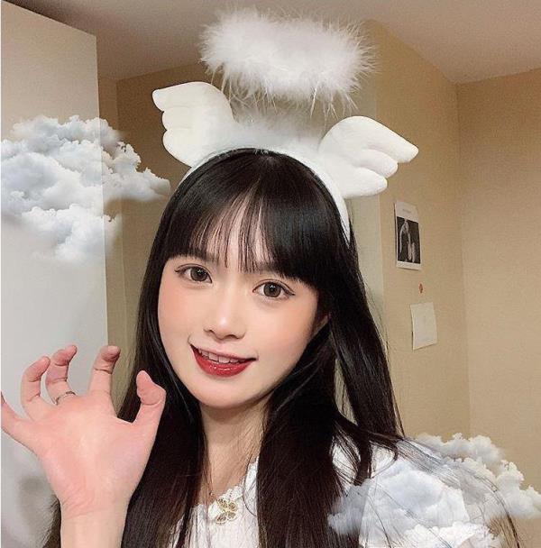 LED Light White Plush Angel Wings Headband