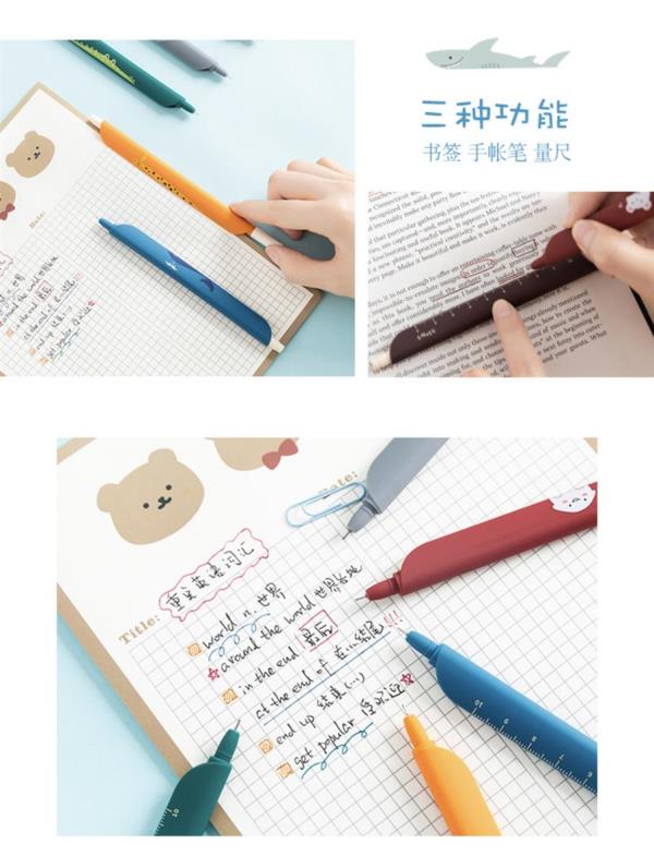 3 In 1 Bookmark Ruler Pen