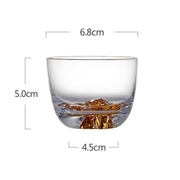 Gold Fuji Mountain Tea Wine Crystal Glass Cup