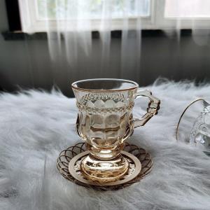 2 Begonia Flower Drinking Crystal Glass Cups