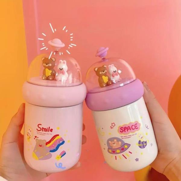 Cute Cartoon Bear Stainless Steel Vacuum Bottle