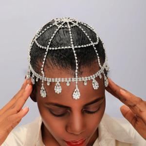 2 Rows Shining Full Crystal Tassel Headband