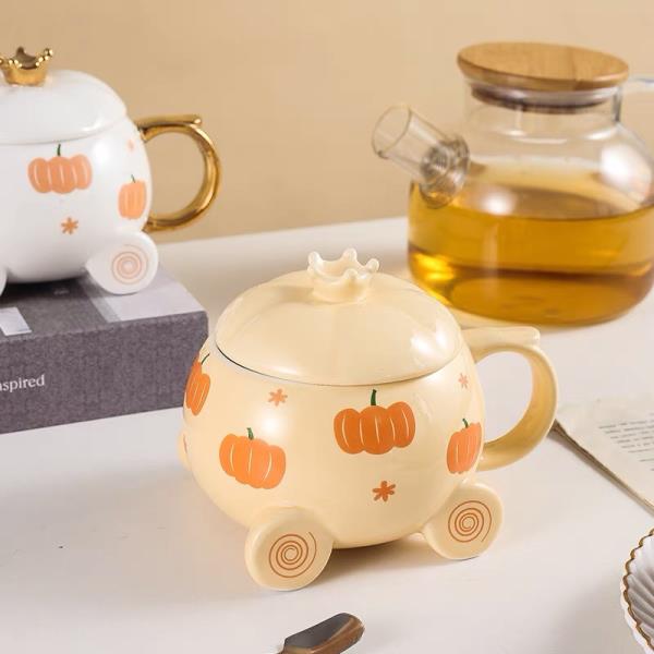 Pumpkin Cart Ceramic Coffee Mug