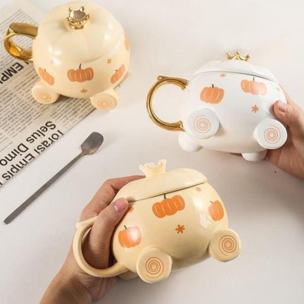 Pumpkin Cart Ceramic Coffee Mug