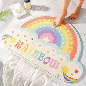 80 CM Smiling Flower Round Anti Slip Floor Rug Decoration