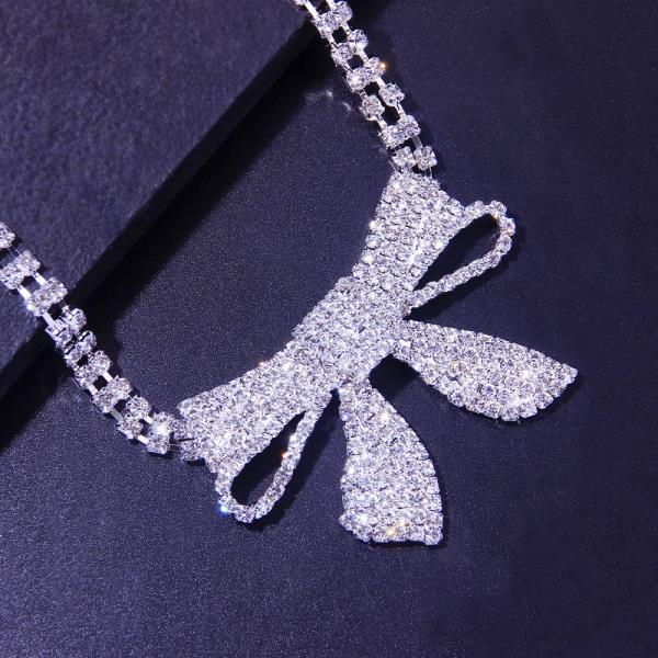 Gold Rhinestone Bow Waist Body Chain