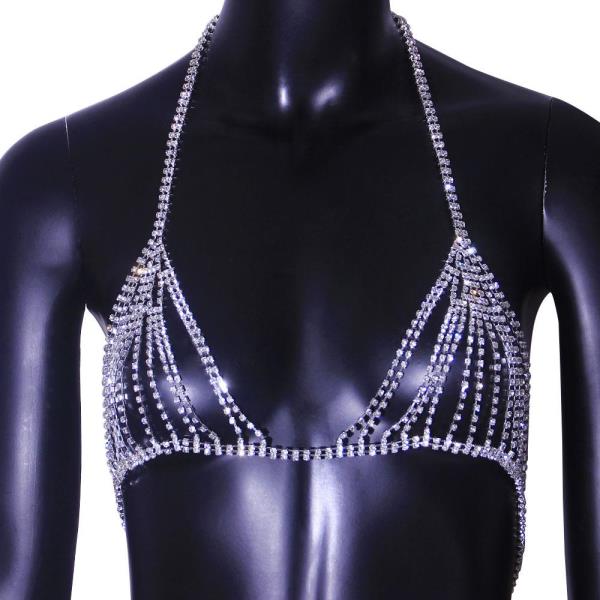 Rhinestone Bikini Bra Chest Body Chain