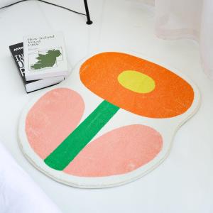 Cartoon Pink Peach Round Anti Slip Floor Soft Rug