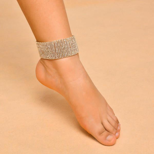 Bohemian Wide Rhinestone Anklet