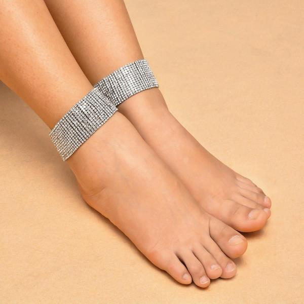 Bohemian Wide Rhinestone Anklet