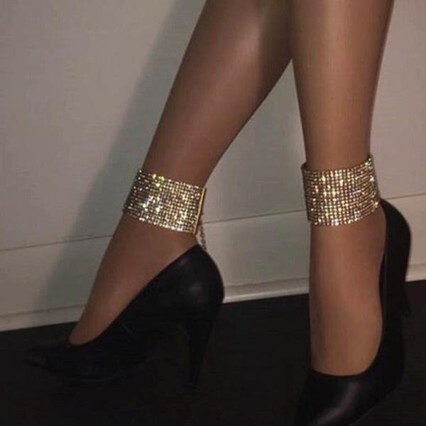 Bohemian Wide Rhinestone Anklet