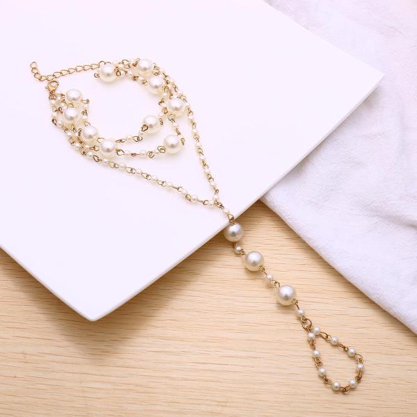 Bohemia Multi Layer Simulated Pearl Anklet