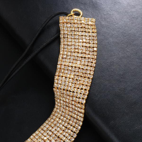 Rhinestone Wide Elastic Thigh Chain