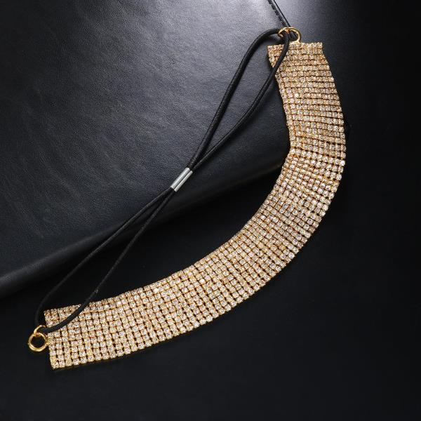 Rhinestone Wide Elastic Thigh Chain