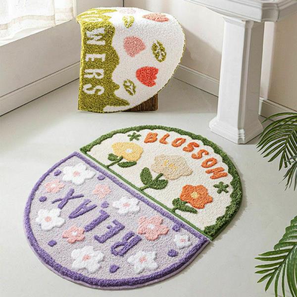 Rainbow Flower Bathroom Lounge Door Mat  