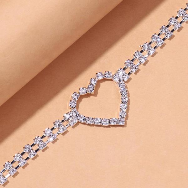 Single Heart Rhinestone Thigh Chain