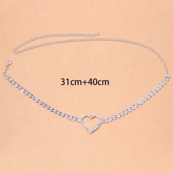 Single Heart Rhinestone Thigh Chain