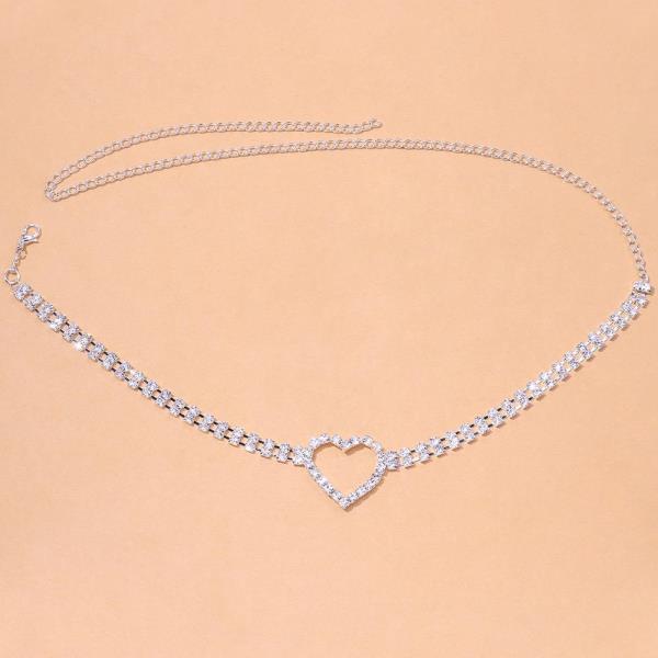 Single Heart Rhinestone Thigh Chain