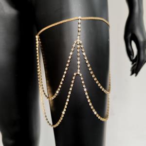 Flower Patterned Crystal Thigh Chain