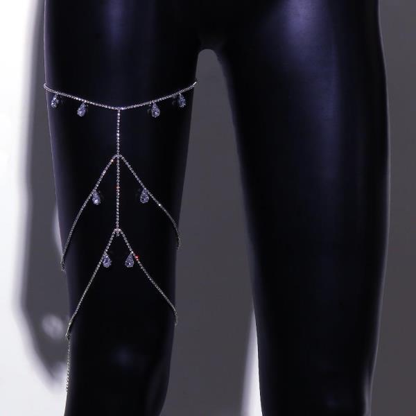 Waterdrop Silver Tassel Thigh Leg Chain