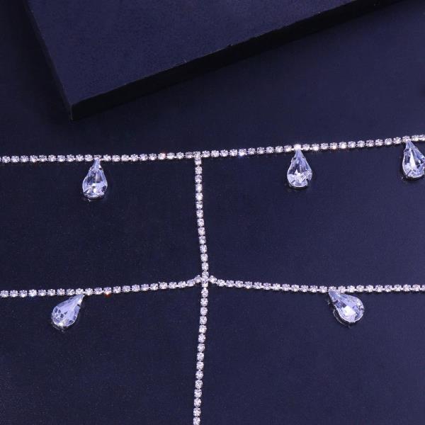 Waterdrop Silver Tassel Thigh Leg Chain