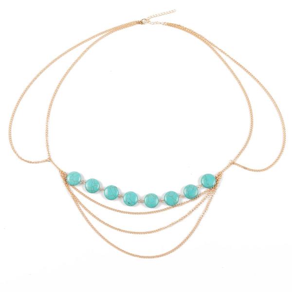 Turquoise Multi Tassel Waist Chain