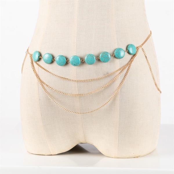 Turquoise Multi Tassel Waist Chain