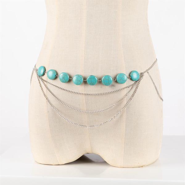 Turquoise Multi Tassel Waist Chain