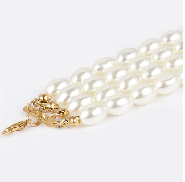 Retro White Multi Layer Pendant Pearl Choker