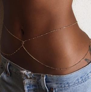 X Shape Copper Bead Waist Belly Chain