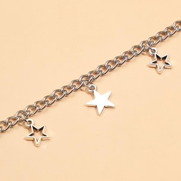 Punk Silver Star Choker Necklace