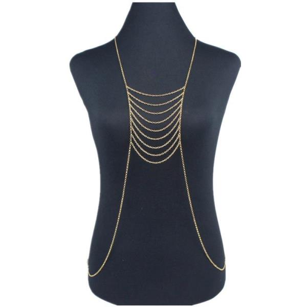 Multi Tassel Necklace Chest Body Chain