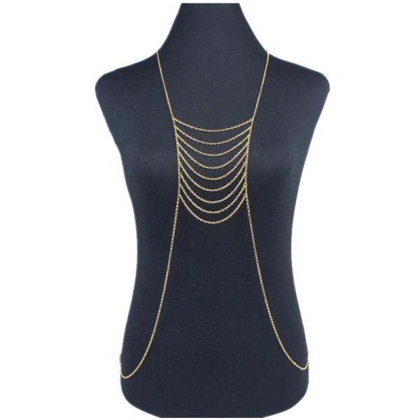 Multi Tassel Necklace Chest Body Chain