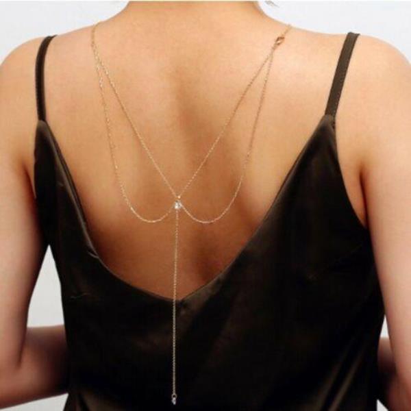 Crystal Necklace Back Body Chain