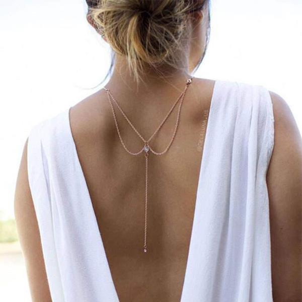 Crystal Necklace Back Body Chain