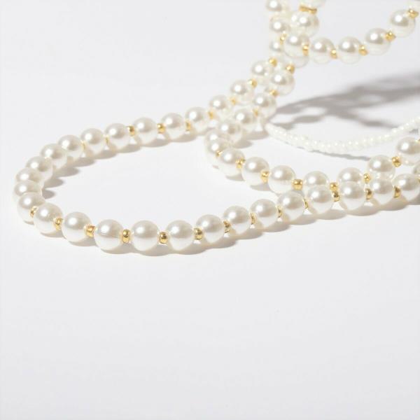 Retro Vintage Multi Layer White Faux Pearl Necklace